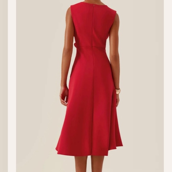 Fehaute Cocktail Sleeveless Midi Dress, 6, NWT, Red - Picture 6 of 9